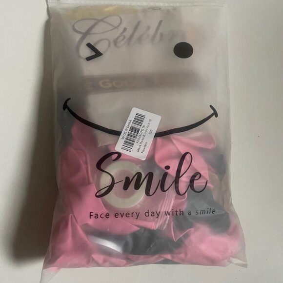 Pink & Black Balloon Garland Arch Kit with 2 Champagne Bottle Foil Balloons - Picture 5 of 11